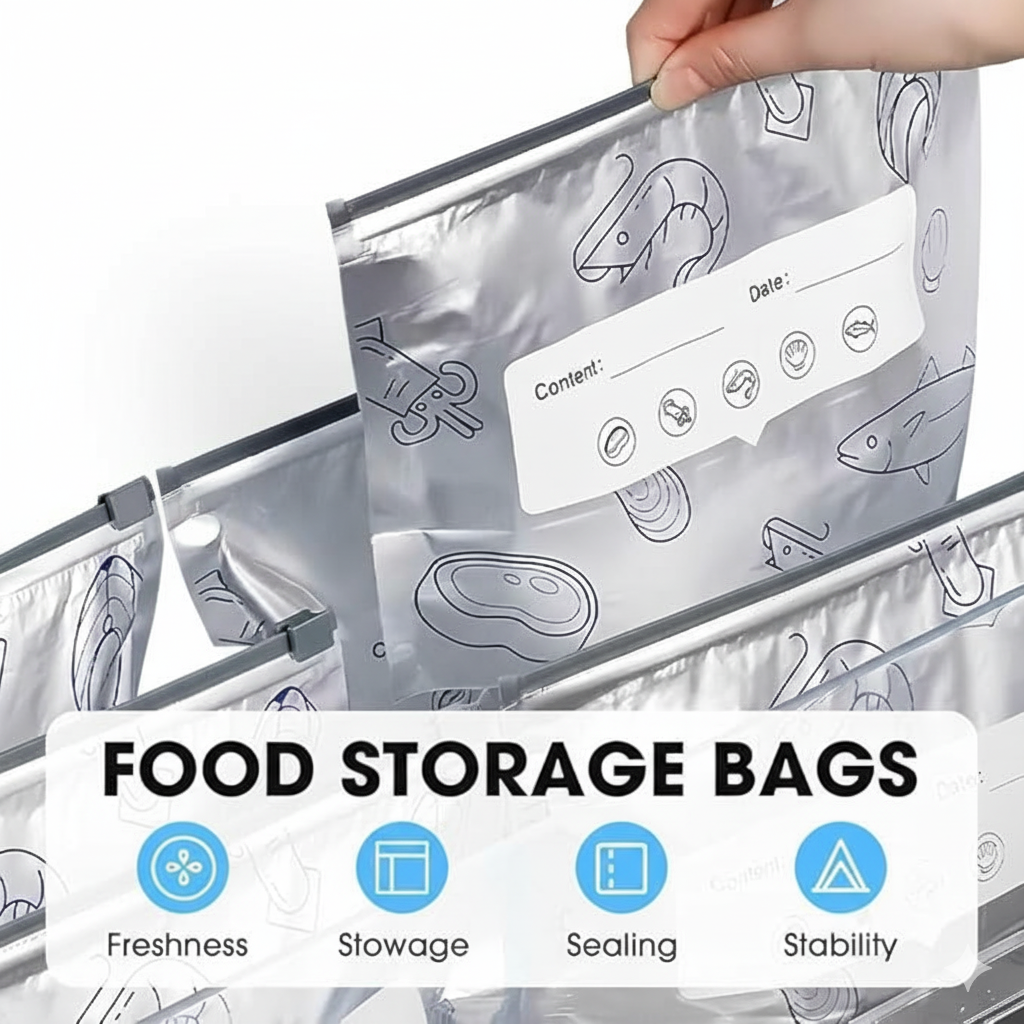 Reusable Aluminum Foil Sealable Storage Bags (Pack of 20)