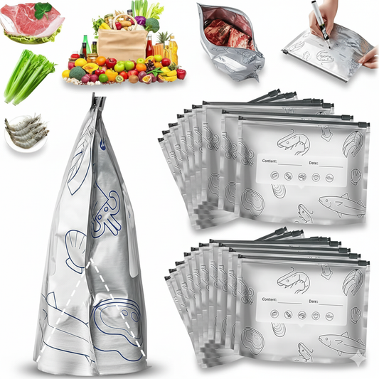 Reusable Aluminum Foil Sealable Storage Bags (Pack of 20)