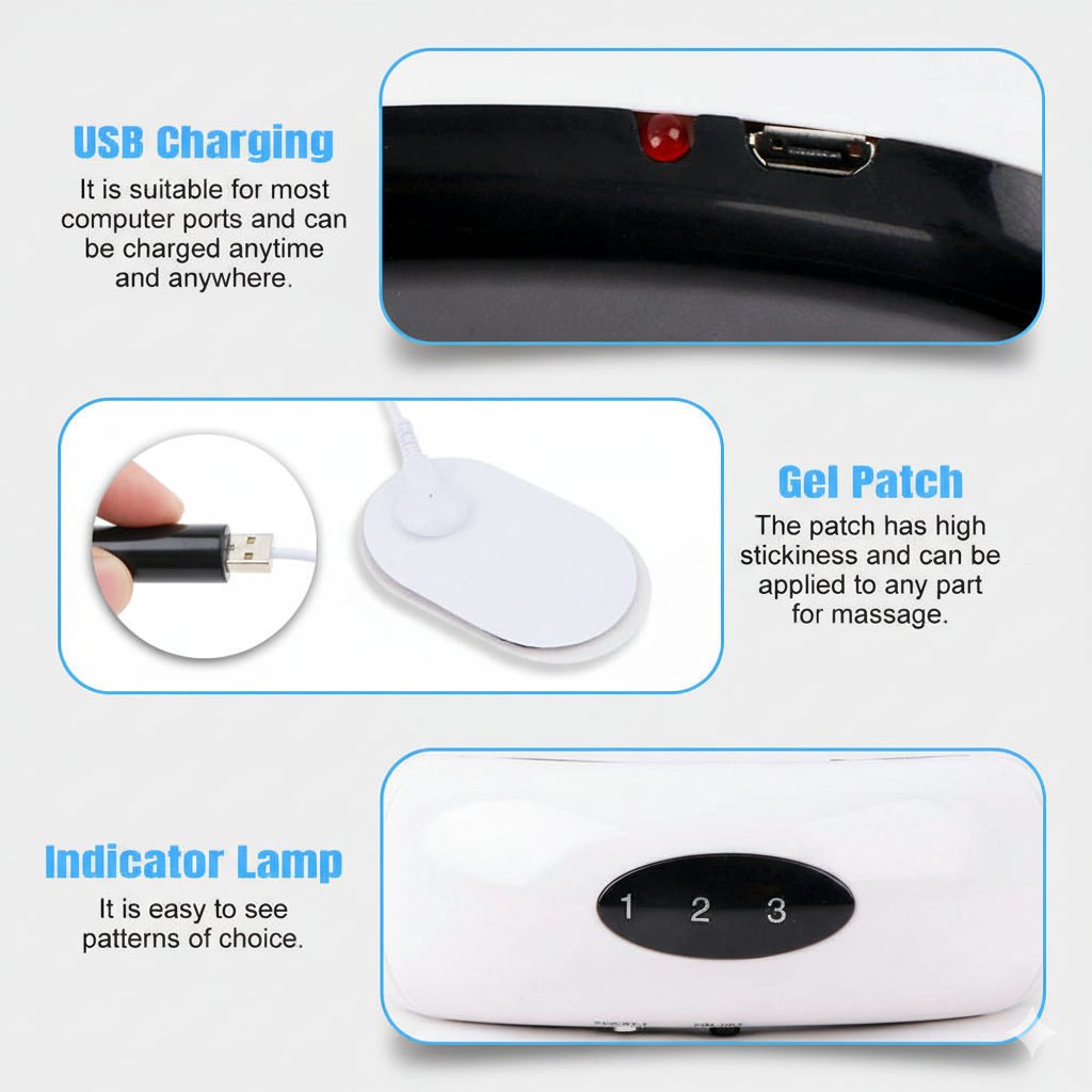 Neck Massager Portable Cordless Equipment Wireless Electric Vibrating