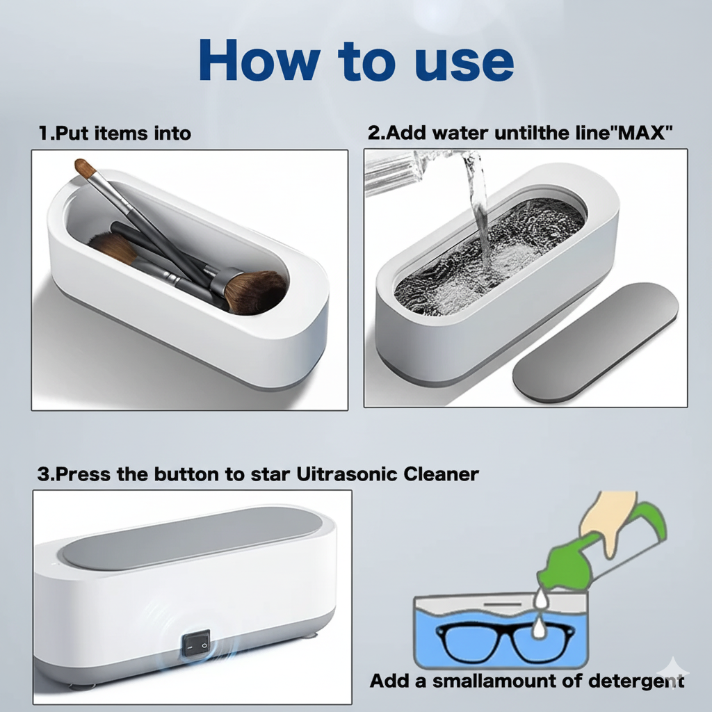 Mini Ultrasonic Jewelry Cleaner Machine