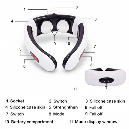Neck Massager Portable Cordless Equipment Wireless Electric Vibrating